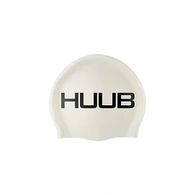 Image of Huub silicone Swim Cap Hat White Easy Stretch Lightweight Unisex Flat moulded 100% Excellent