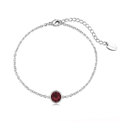 Image of Philip Jones Dark Red Crystal Anklet Created with Zircondia® Crystals