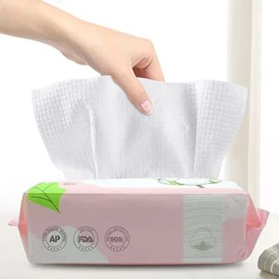 Image of Cotton Tissue GothicBride 100% US Dry Baby Wipes Soft Disposable Face towels Makeup Removing for Sensitive Skin Portable(1 PACK 60 Counts)