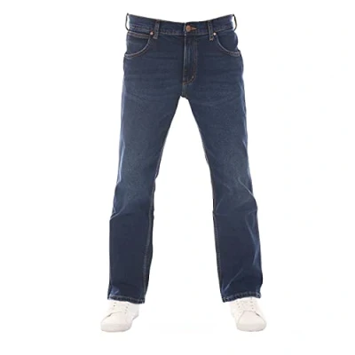 Image of Wrangler Men&#039;s Jeans Bootcut Jacksville Trousers Men Cotton Denim Stretch Black Blue W30 W31 W32 W33 W34 W36 W38 W40 W42 W44, Vintage Worn (Wss5kn95z), 38 W/34 L