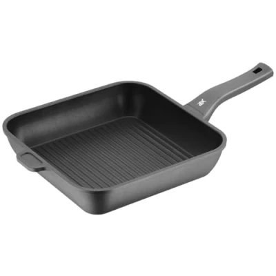 Image of WMF 576504291 grill pan coated 28 x cm PermaDur Premium Made in Germany plastic handle with flame retardants cast aluminium suitable for induction hand wash Black