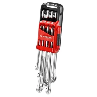 Image of Facom Set of 8 OGV GRIP 441 long combination spanners (8 to 19 mm) on case