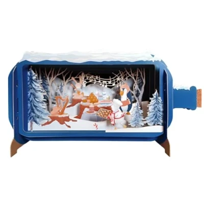 Image of Message In A Bottle Christmas Party Pop Up Card By Alljoy Cards XMIB082