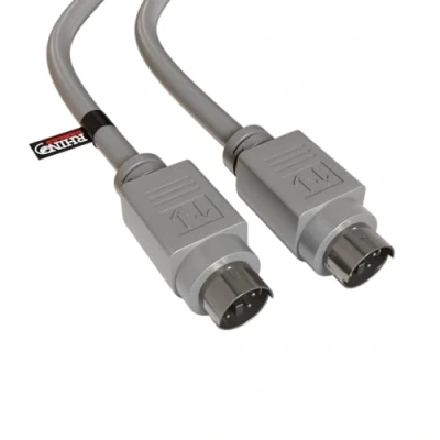 Image of rhinocables PS/2 Male to Data Cable Lead 6 Pin Mini Din Shielded Moulded PS2 Video Audio Keyboard &#039;3m&#039;