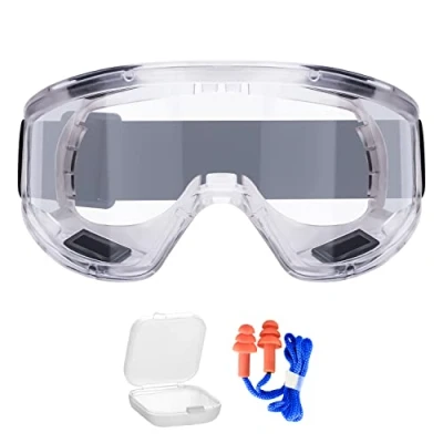 Image of AirGearPro Vision 1000 Anti Fog Safety Goggles Scratch Clear Glasses, Eye Protection Ideal for DIY work, Sanding, Dust, Woodworking, Construction, Chemistry.