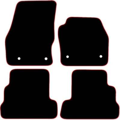 Image of Carsio Carpet Car Mats For Ford Kuga 2015 Onwards 4 Piece Set Tailored Fit Floor Mat Complete Accessory Black Custom Fitted All Weather, Anti Slip Backing &amp; Red Trim