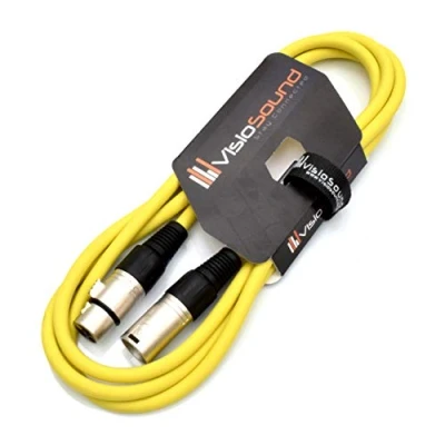 Image of Male to Female XLR Mic Lead/Balanced Microphone/Mic Patch Cable / 7 Colours (2m, Yellow)