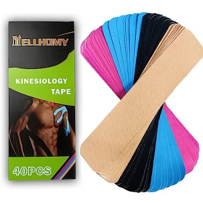 Image of Kinesiology Tape, Original Cotton Elastic Premium Athletic Tape Hypoallergenic and Waterproof K for Muscle Pain Relief Joint Support(Mixed)