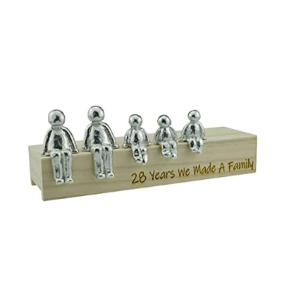 Image of 28th Anniversary Idea 28 Years We Made A Family Metal Ornament Choose Your Combination Box &amp; Woodgrain May Vary(3 Children)