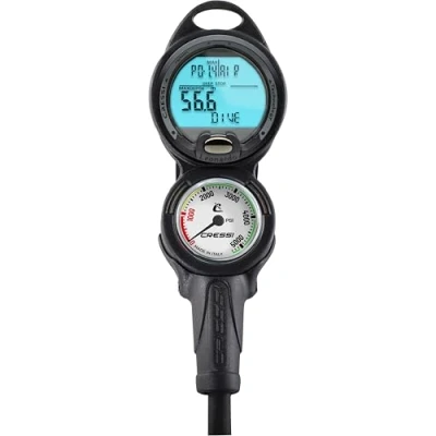 Image of Cressi Leonardo Diving Console Black, 2 psi