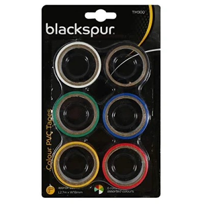 Image of Blackspur 6 Colour Pvc Tapes 2.7M X 18Mm