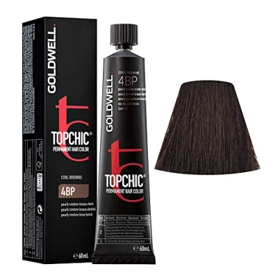 Image of Goldwell Topchic TB Permanent Hair Colour, 4Bp Pearl Brown Dark, 60 ml