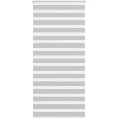 Image of vidaXL Zebra Blind Light Grey 105x200 cm Fabric Width 100.9 Polyester
