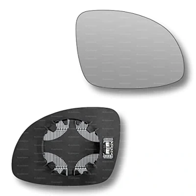 Image of Less4spares Replacement Wing Mirror Glass Right Compatible with VW Tiguan 2007 2016 CLIP ON Driver Off side Heated Convex