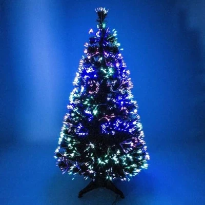 Image of FlickBuyz Fibre Optic Christmas Tree Artificial 3FT, 4FT, 5FT and 6FT Green Xmas Trees, (2.60FT (80cm))