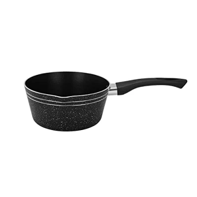 Image of Royalford Milk Pan 14 CM Multipurpose Saucepan Non Stick Coating Soup Pot Pan, Easy to Clean, Induction Sauce with Pour Spout, Black