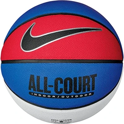 Image of Nike Unisex Adult Everyday All Court 8P Deflated Basketball, Game Royal/Black/Metallic Silver/Black, 7