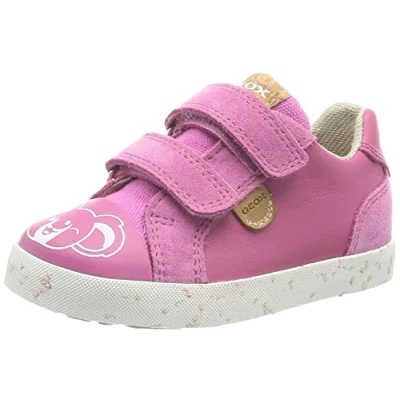 Image of Geox Baby B Kilwi Girl Sneaker, Fuchsia White, 7 UK Child