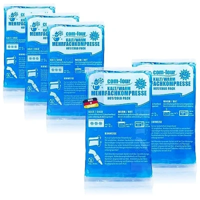 Image of com four® 5x Small Multiple Compress, Cold and Warm Compresses, Multi Purpose Reusable Gel Pad Hot &amp; Cold, 16 x 9 cm Microwave Safe Made in Germany (05 pieces small)