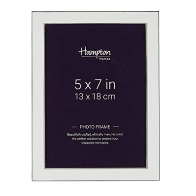 Image of Hampton Frames ANNABEL Silver Plate Photo Frame with White Enamel Inlay 5x7 (13x18cm) ANN57WH