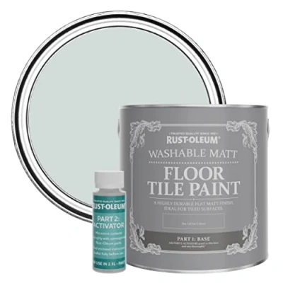Image of Rust Oleum Grey Washable Matt Floor Tile Paint Dove 2.5L