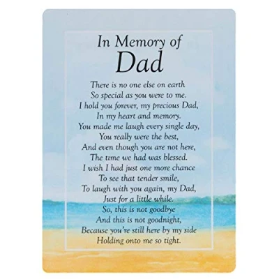 Image of Widdle Celebrations In Memory of Dad Waterproof Graveside Memorial Card TY191