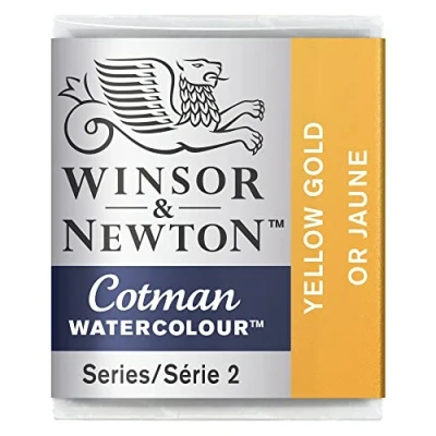 Image of Winsor &amp; Newton Watercolour Paint, Yellow Gold, Half PAN