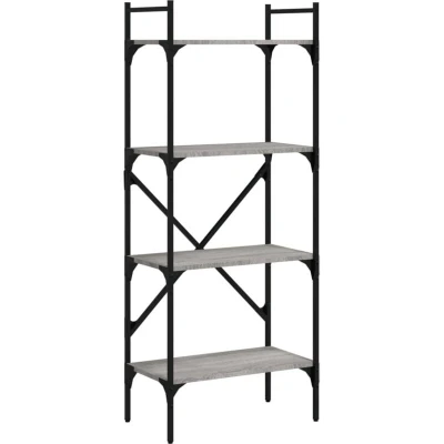 Image of vidaXL Bookcase 4 Tier Grey Sonoma 56x31.5x138.5 cm Engineered Wood