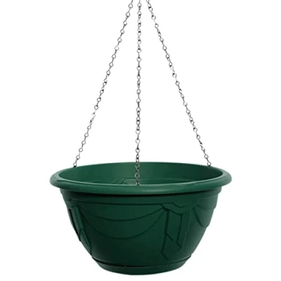 Image of Whitefurze G02074 32cm Venetian Hanging Basket Forest Green