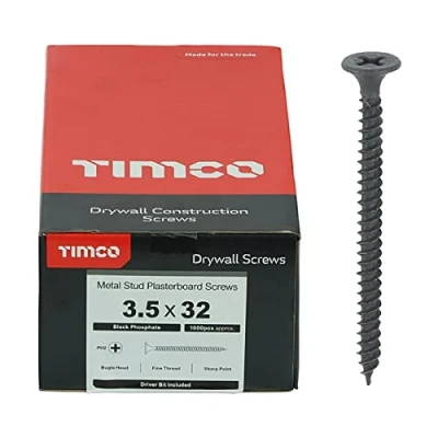 Image of TIMCO PH2 Philips Drywall Screws 3.5 x 32 Black Box of 1000