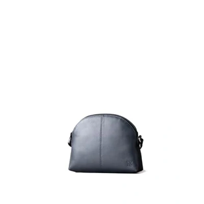 Image of Elterwater Curved Leather Cross Body Bag (Navy)
