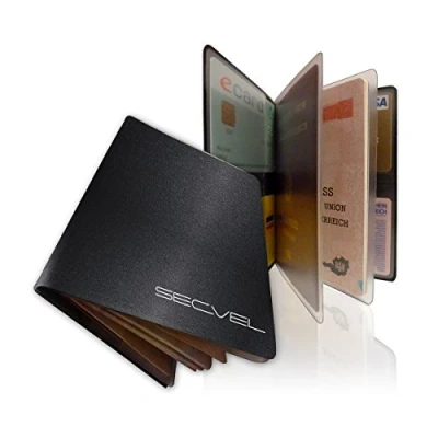 Image of Patented Passport Holder RFID NFC &amp; Magnetic Field Blocking Protective Case and Organizer for Passport, ID Card, Credit Debit Card