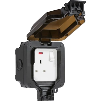 Image of KnightsBridge IP66 13A 1G DP Switched Socket with Neon