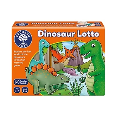 Image of Orchard Toys Dinosaur Lotto Game, Educational Matching and Memory Game for Children age 3 7, Perfect kids who love Dinosaurs