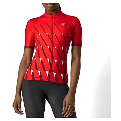 Image of CASTELLI 4522059 023 PENDIO JERSEY Sweatshirt Women&#039;s Red/Bordeaux White XS