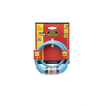Image of Burg Wächter 39530 210 C 65 10mm Kids Combination Bike Lock, Assorted Colours