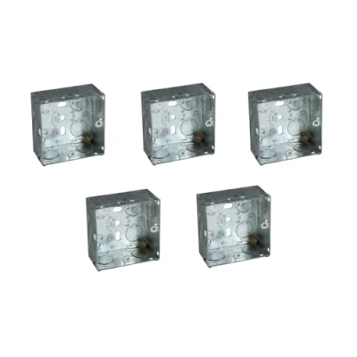 Image of Single/Double Flush Electrical Metal Socket/Switch Back Boxes 25mm 35mm 45mm Wall Pattress (5, 1 Gang 35mm)