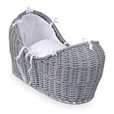 Image of Clair de Lune Waffle Grey Wicker Noah Pod, White