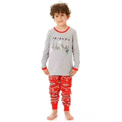 Image of FRIENDS Christmas Family Pyjamas Central Perk Festive PJs for Boys Xmas Kids T Shirt 9 10 Years