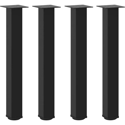 Image of vidaXL Console Table Legs 4 pcs Black 72 74 cm Steel
