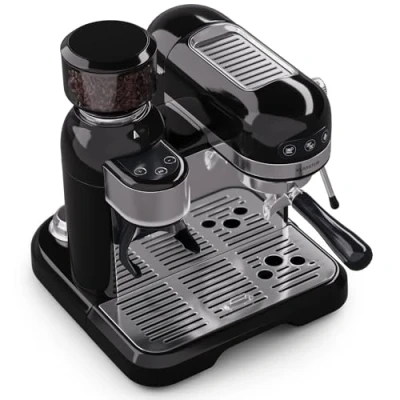 Image of Klarstein espresso portafilter machine with milk frother, 1.4L retro mini portafilter, 1550W small coffee machine, 0.5L