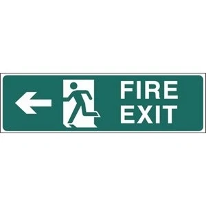 Image of Vogue Fire Exit Sign Arrow Left