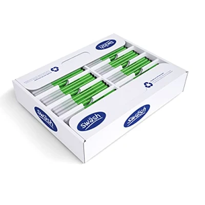 Image of Swäsh Komfigrip Handwriting Pens, Triangular Grip Pen For Added Control, Premium Manuscript Washable Ink Hand Writing Vibrant &amp; Durable Fibre Tip Pens Black 300PK