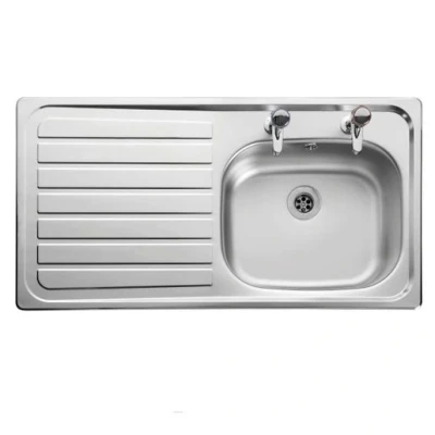 Image of Iflo Stainless Steel 2 Tapholes Kitchen Sink 1.0 Bowl, Left Drainer