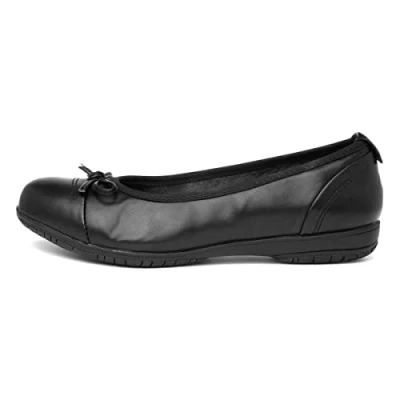 Image of Jana Softline Womens Black Ballerina Shoe Size 5 UK