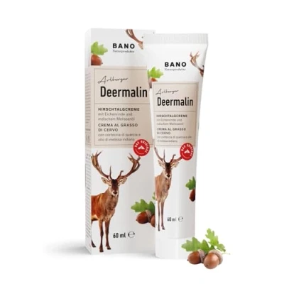 Image of DEERMALIN Deer Tallow Cream 60 ml with Oak Bark and Indian Balm Oil Ideal for Preventing Blisters Callus Formation during Intensive Stress, Traditional Hand Foot Care