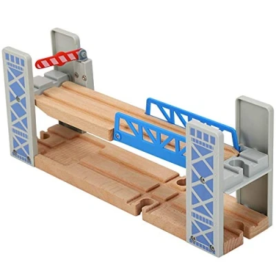 Image of Wooden Tracks Railway Toys Set Double Deck Bridge Accessories Overpass Kid&#039;s Children&#039;s Gifts