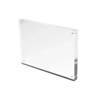 Image of Deflecto 15mm A5 Magnetic Double Sided Acrylic Display Block Photo Frame, Clear, Transparent, Picture Display, (210 x 150 15mm)