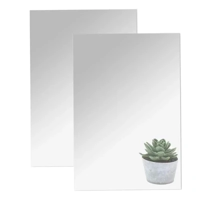 Image of TSKDKIT Large Self Adhesive Mirrors Sheets 2mm Thickened Acrylic Mirror Tiles 40 x 30cm Non Glass Stick on High Clear for Bathroom, Bedroom, Door etc(2Pcs)