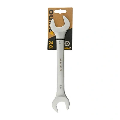Image of Rhino 24x26mm Diameter Spanner Flat Wrench Fork Clamping Made of Steel (Chrome Vanadium)